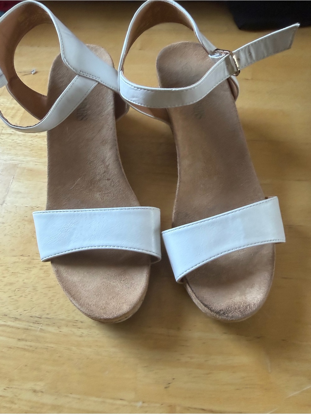 Women’s White Ankle-Strap Sandals with Cushioned Footbed